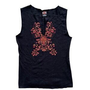 Harley-Davidson VTG Y2K Pacific Honolulu Hawaii Tank Top Sleeveless Black‎ XL